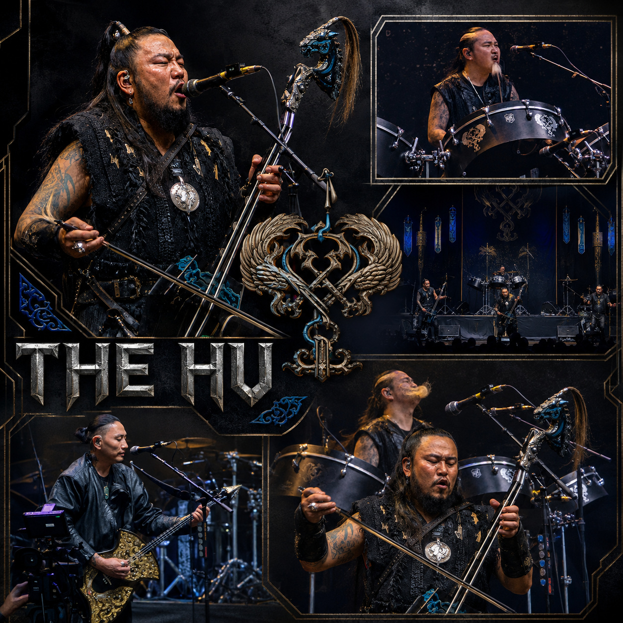 The HU full band live at Darien Lake — Rocking With Jam Man collage
